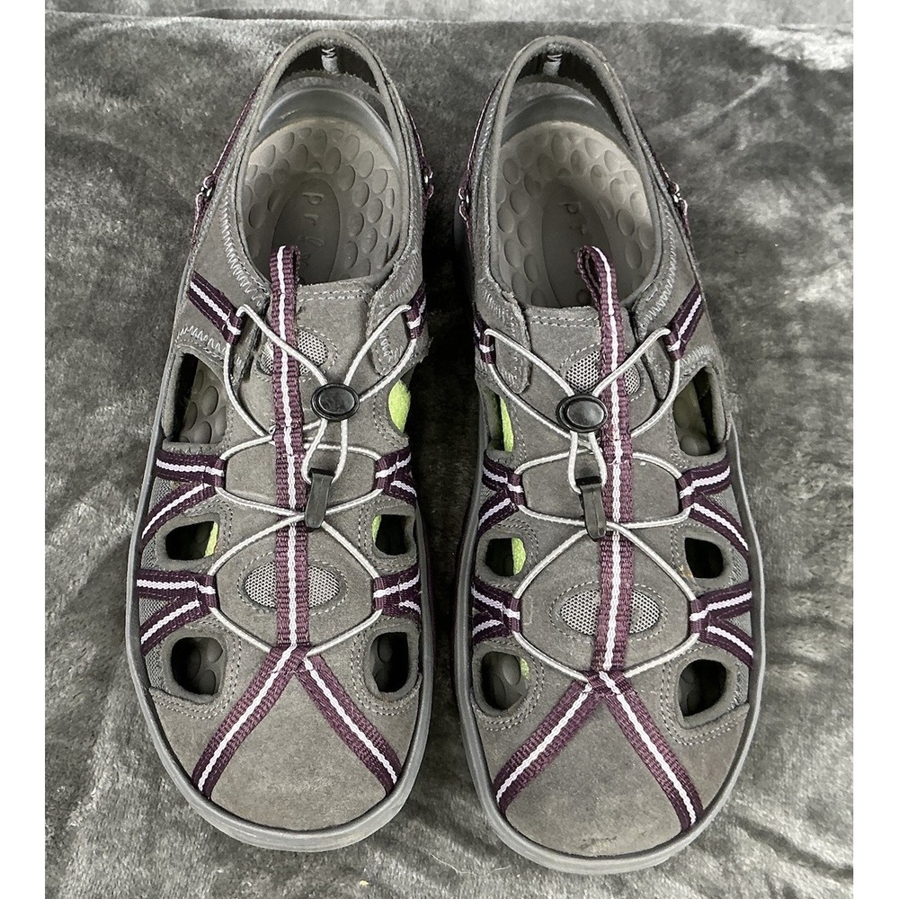 Privo Womens Purple/Gray Strappy Fisherman Sandals Drawstring Adjustable Size 11